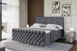 Łóżko kontynentalne - pojemnik, materac, nóżki BOXI8-FS-Z 120x200 cm