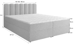 Łóżko kontynentalne SOLIA z topperem 140x200 cm