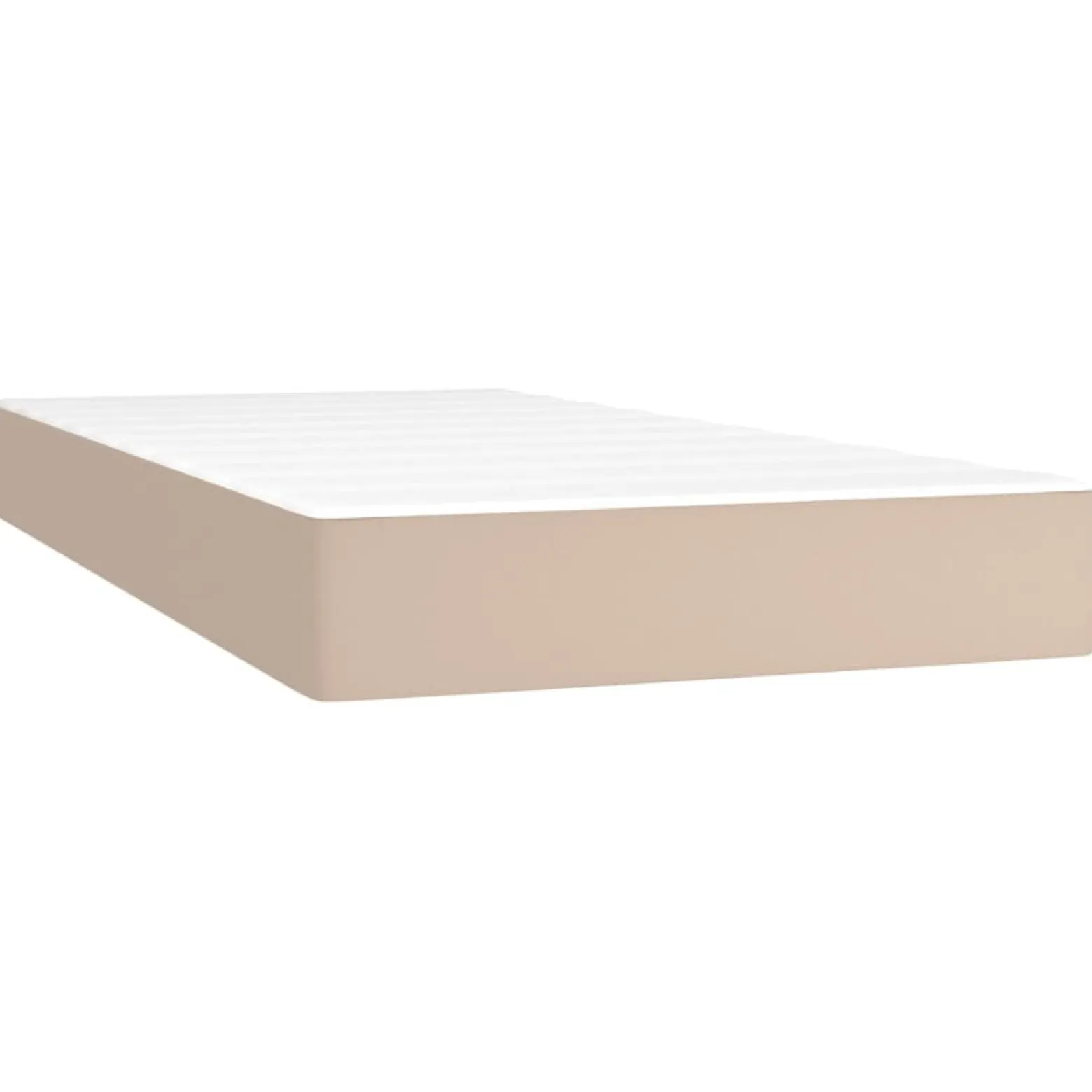 Łóżko Kontynentalne Tapicerowane z Materacem Cappuccino LED 90x200