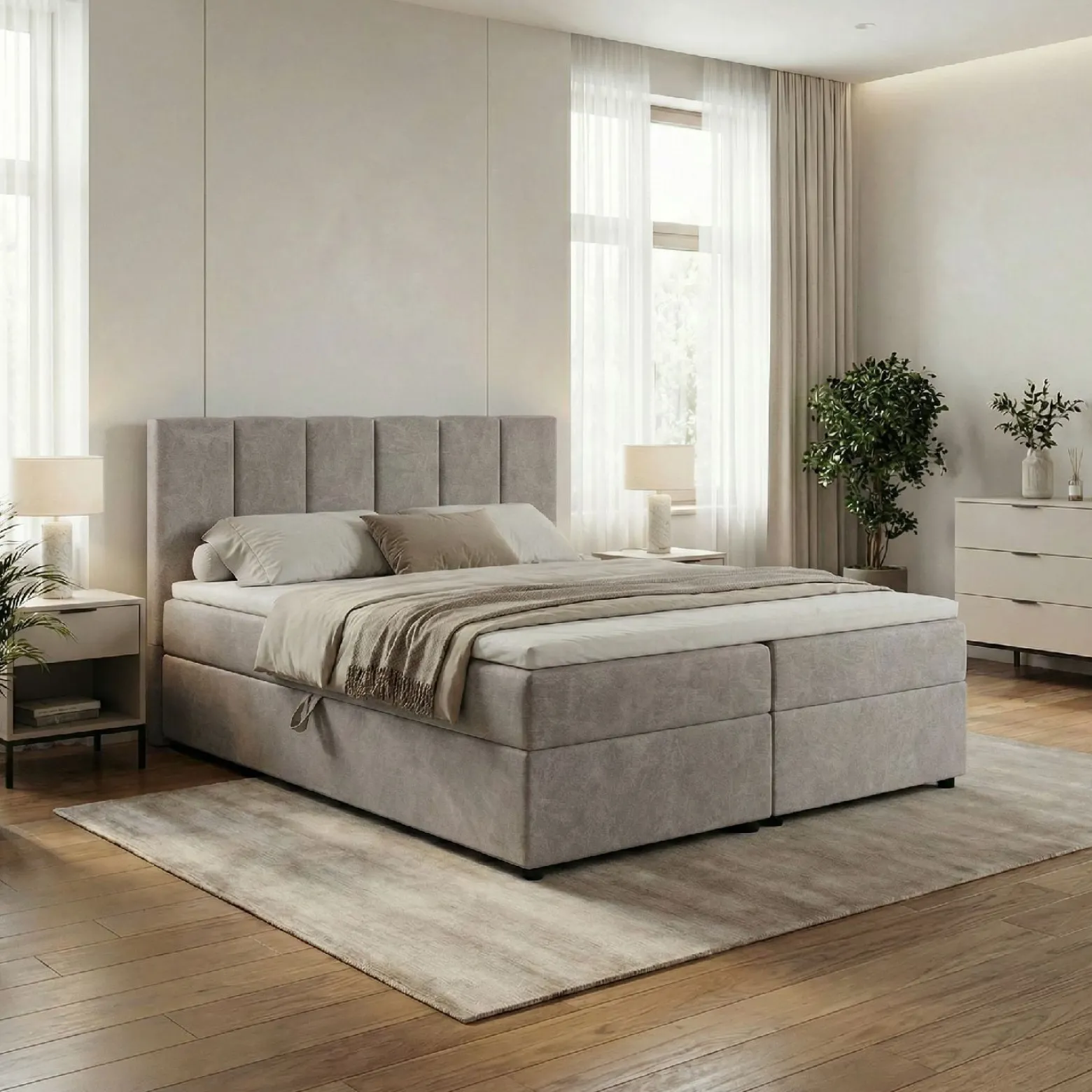 Łóżko kontynentalne VUSE 140x200 Materac Bonell CASTEL