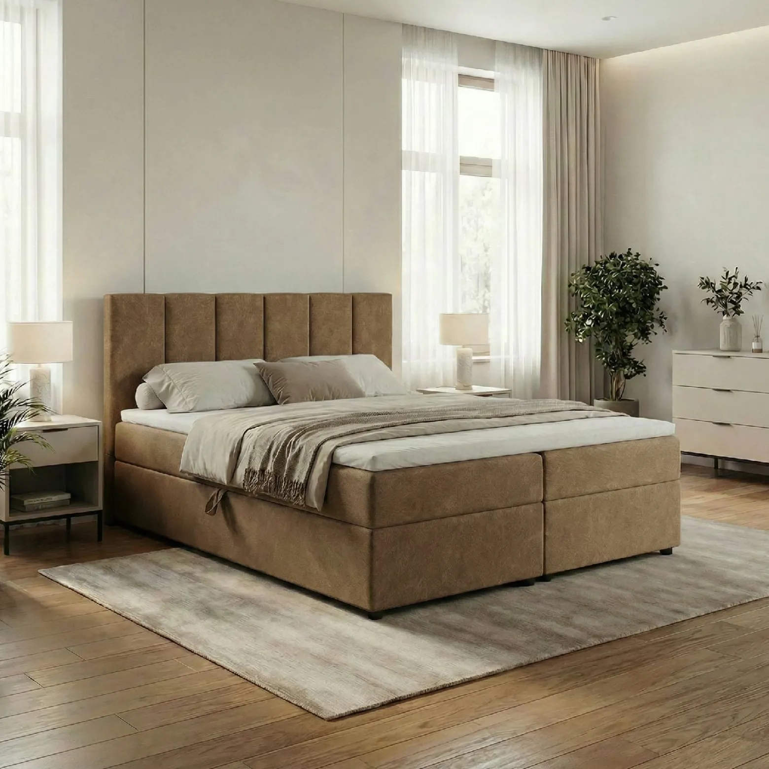 Łóżko kontynentalne VUSE 140x200 Materac Bonell CASTEL