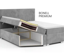 Łóżko kontynentalne 140x200 zielone JUVELLE z materacem