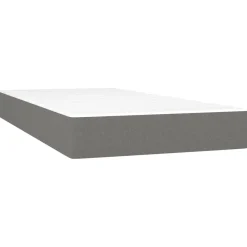 Łóżko kontynentalne z materacem ciemnoszara tkanina 100x200