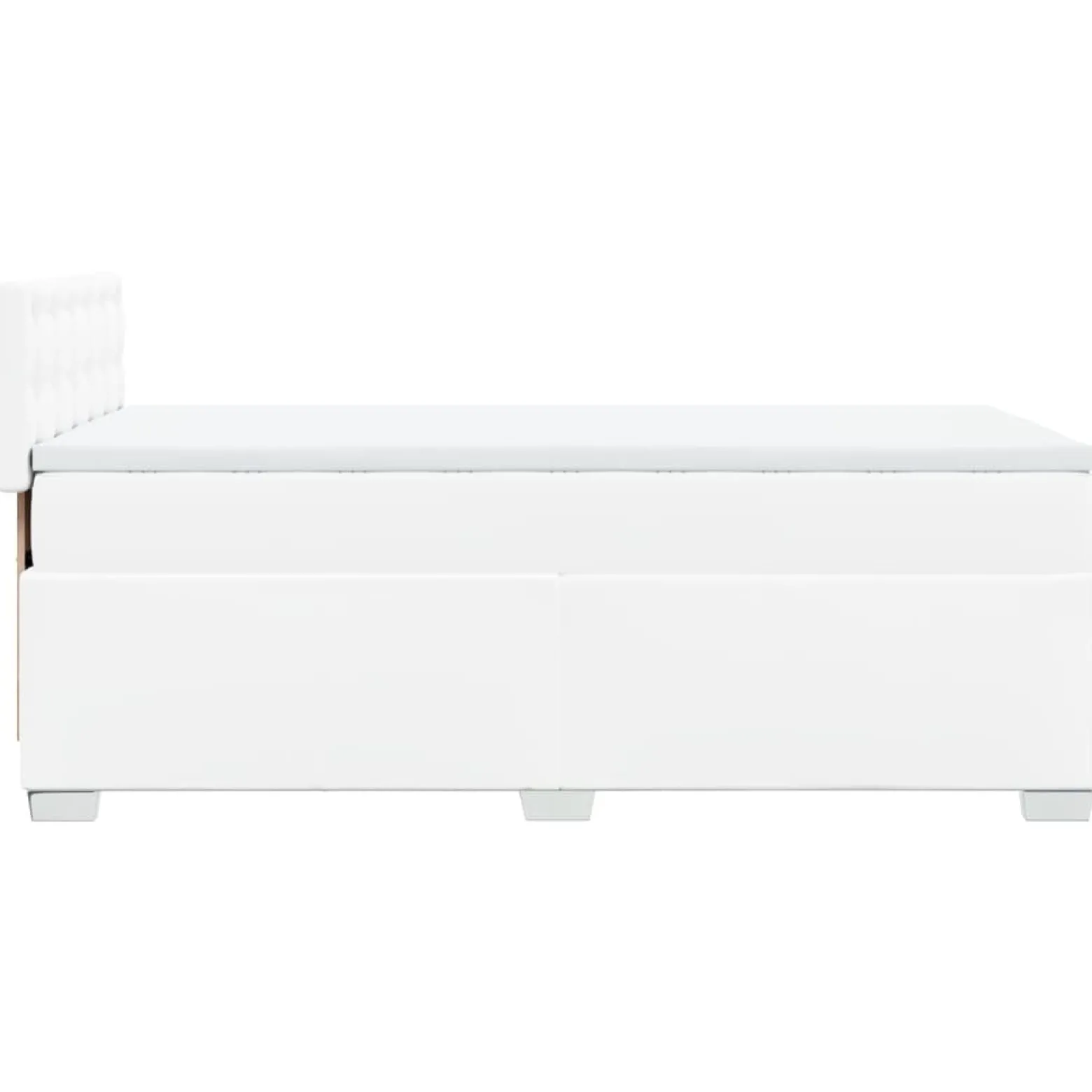 Łóżko kontynentalne z materacem białe ekoskóra 80x200 cm