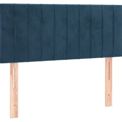 Łóżko kontynentalne z materacem niebieskie aksamit 80x200 cm