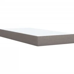 Łóżko kontynentalne z materacem, taupe, tkanina, 90x190 cm