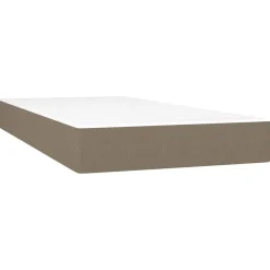 Łóżko kontynentalne z materacem taupe tkanina 90x190 cm