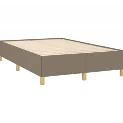 Łóżko kontynentalne z materacem taupe 120x190 cm tkanina