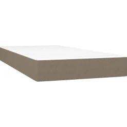 Łóżko kontynentalne z materacem taupe 120x190 cm tkanina