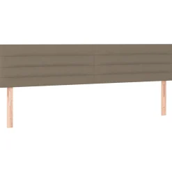 Łóżko kontynentalne z materacem taupe 120x190 cm tkanina