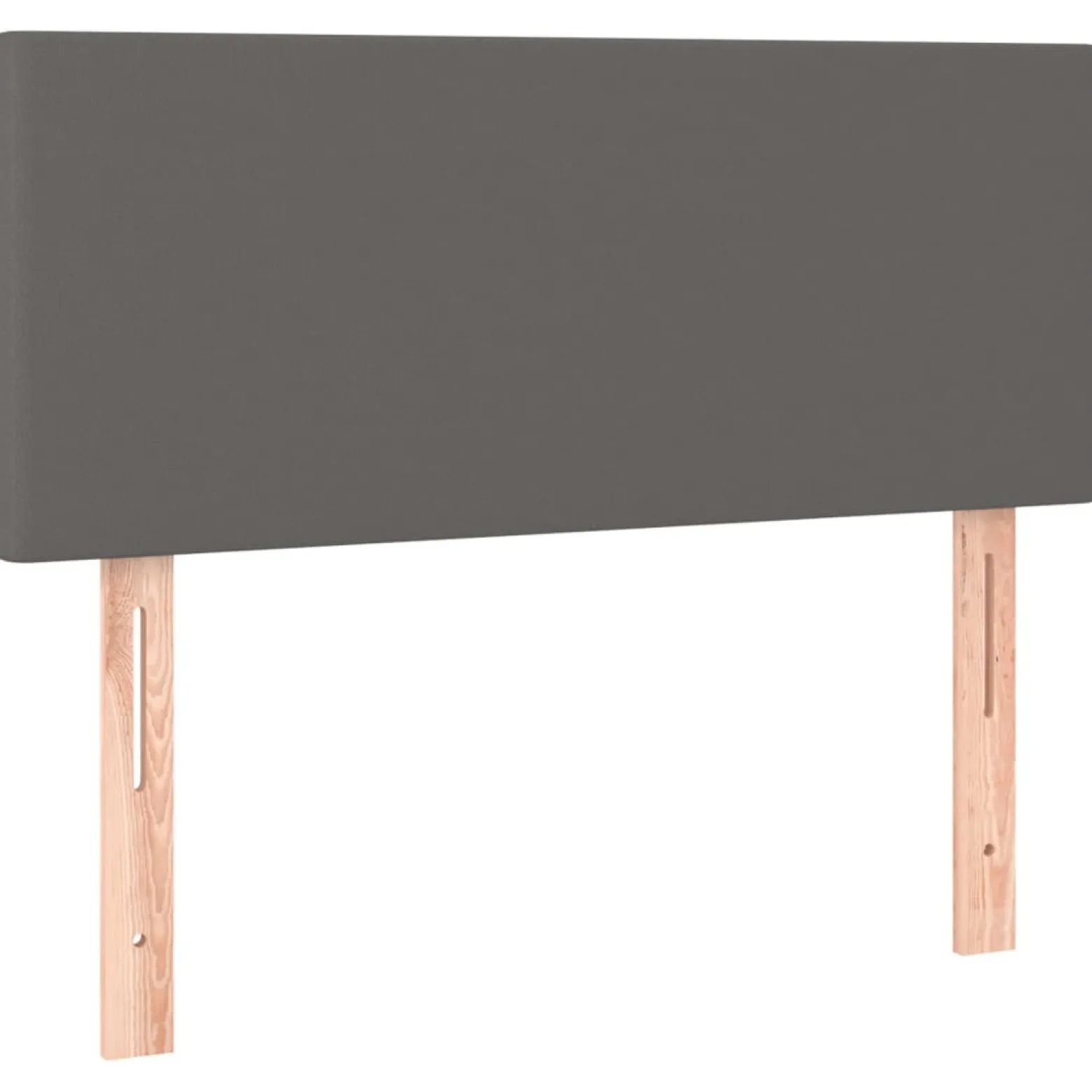 Łóżko kontynentalne z materacem szare ekoskóra 80x200 cm