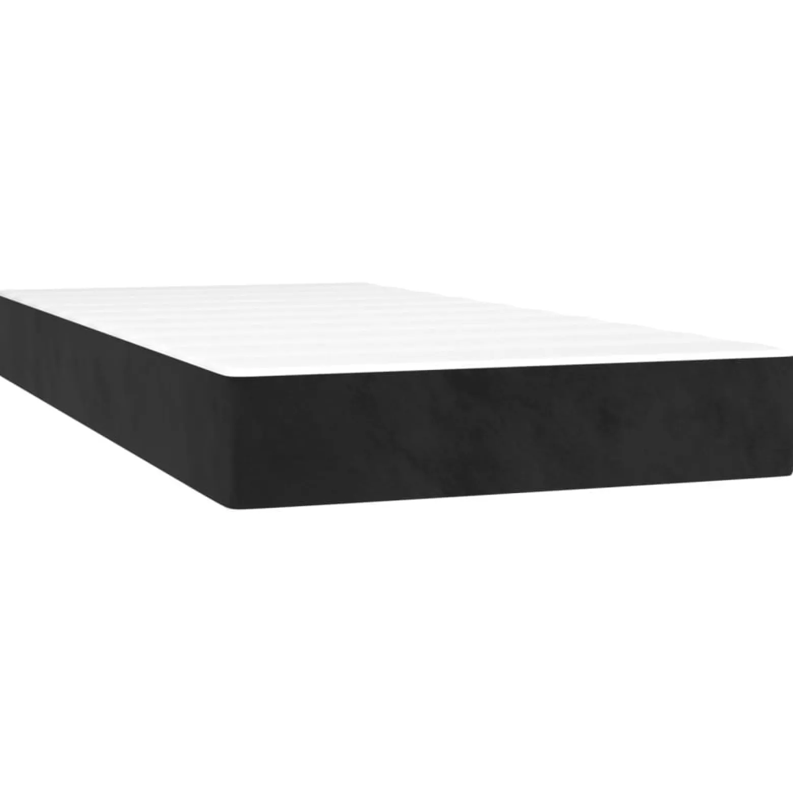 Łóżko kontynentalne z materacem i LED czarny aksamit 80x200