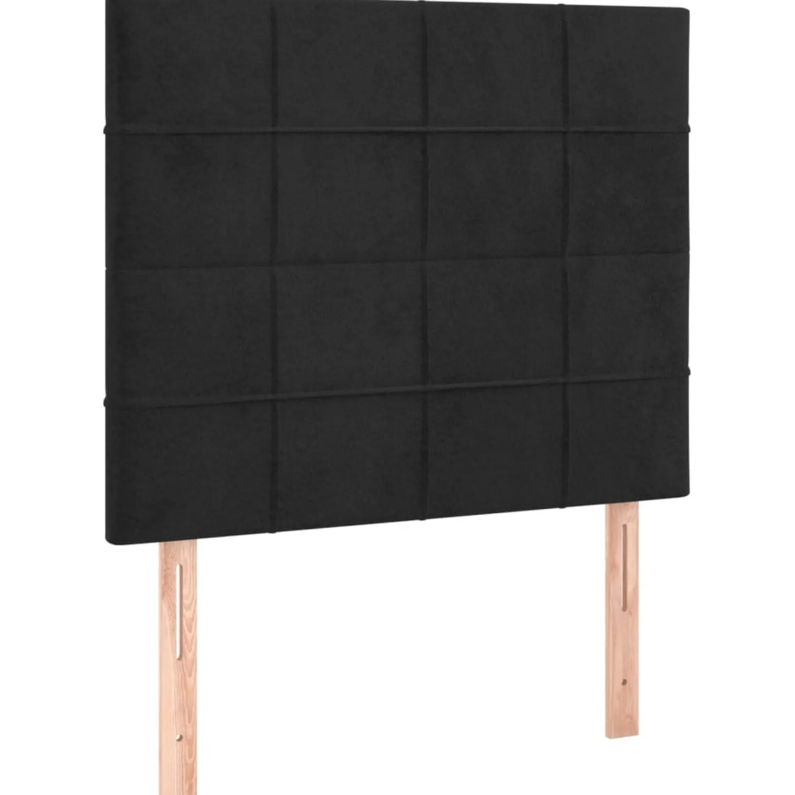 Łóżko kontynentalne z materacem i LED czarny aksamit 80x200
