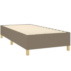 Łóżko kontynentalne z materacem taupe tkanina 90x200 cm