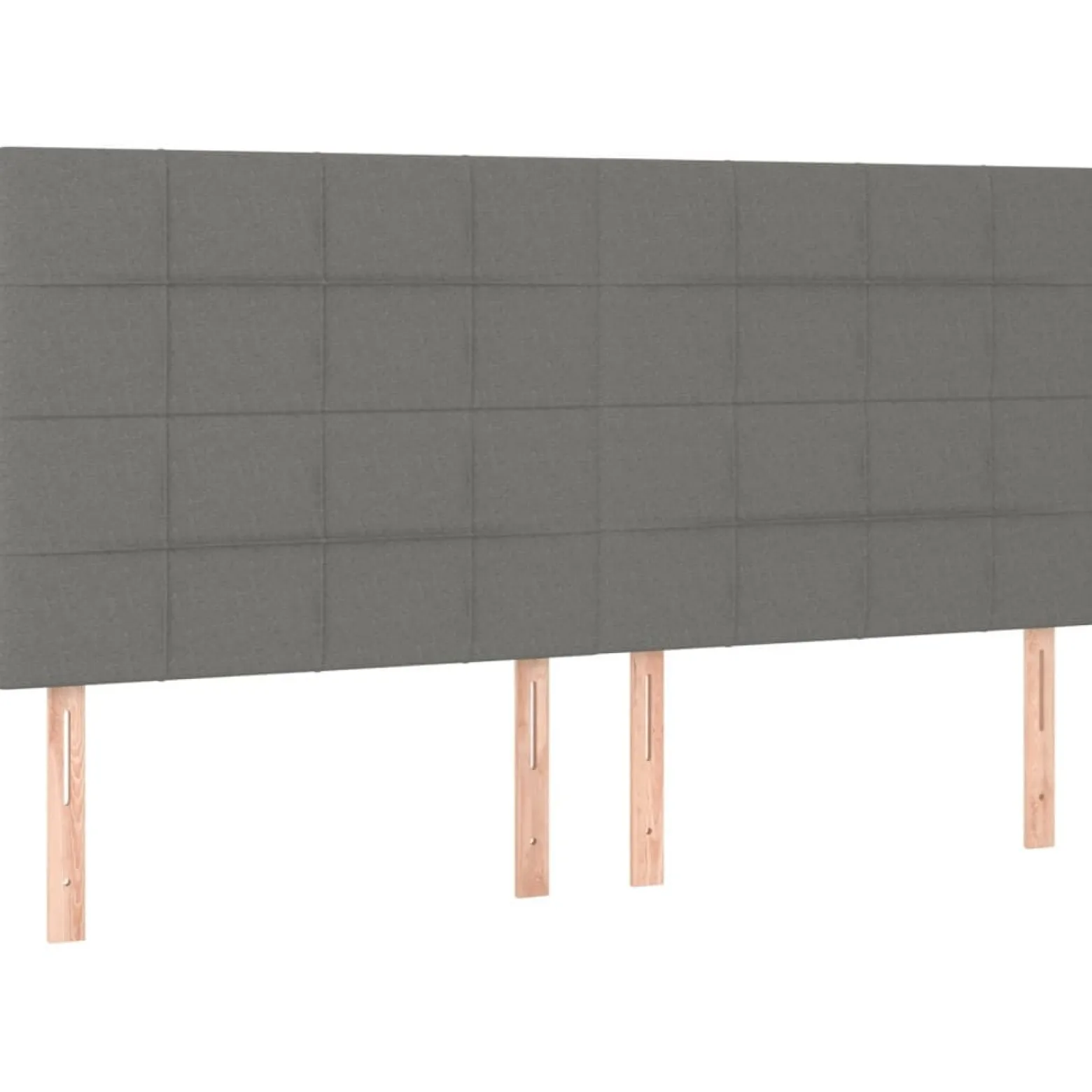 Łóżko Kontynentalne z Materacem Szare do Sypialni Pokoju Tkanina 160x200cm