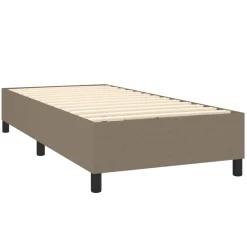 Łóżko kontynentalne z materacem taupe tkanina 80x200 cm