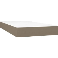 Łóżko kontynentalne z materacem taupe tkanina 80x200 cm