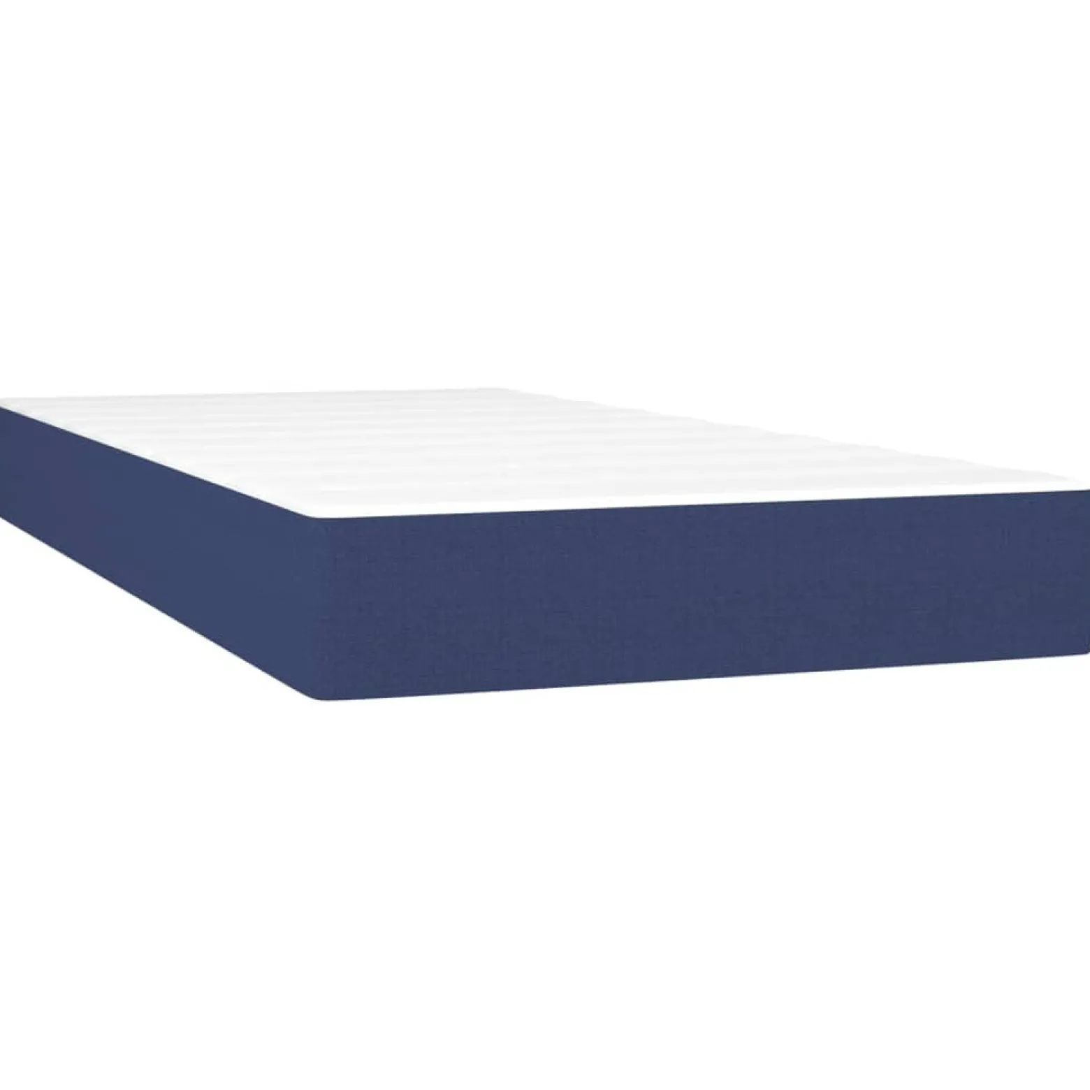 Łóżko Kontynentalne z Materacem Niebieskie Tkanina do Sypialni 80x200 cm