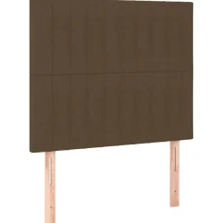 Łóżko kontynentalne z materacem, brązowe, 80x200 cm, tkanina