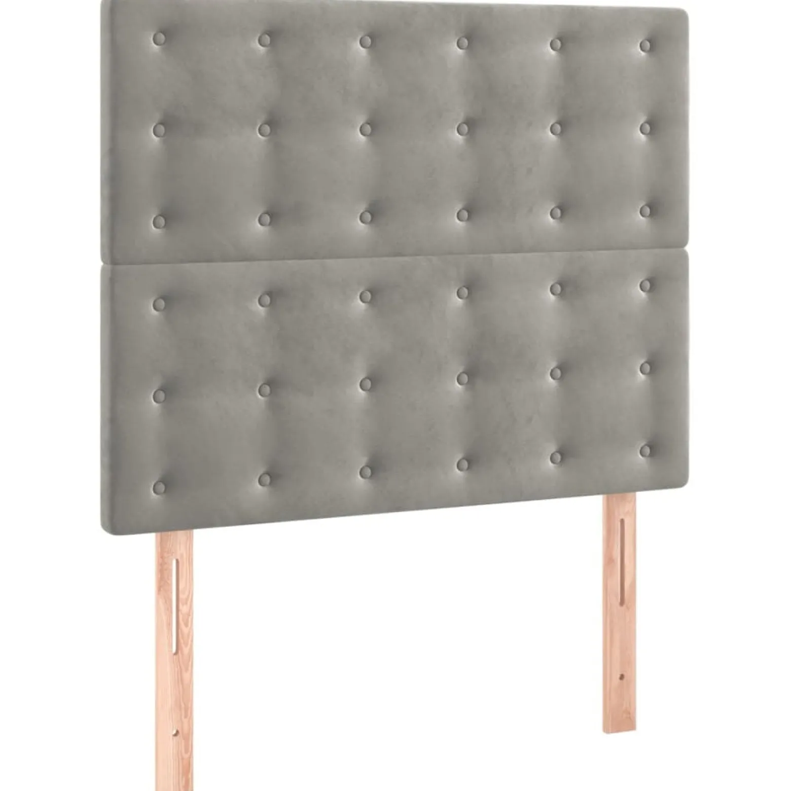 Łóżko kontynentalne z materacem jasnoszare aksamit 100x200cm