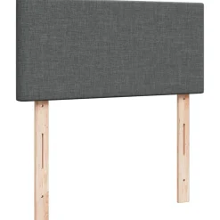 Łóżko kontynentalne z materacem, ciemnoszara tkanina 80x200 cm