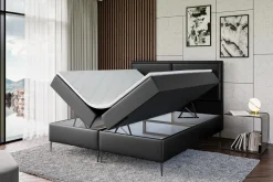 Łóżko kontynentalne z pojemnikiem, materacem i nóżkami AURA-FC 120x200 cm