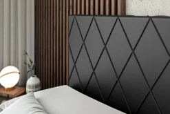 Łóżko kontynentalne z pojemnikiem i materacem LEPARO KING - 120x200 cm