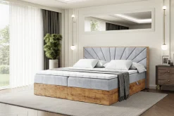 Łóżko kontynentalne z pojemnikiem i materacem H3 LOLLI6 - 120x200cm