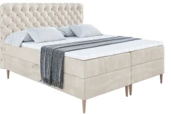 Łóżko kontynentalne z pojemnikiem, materacem i nóżkami BOXI8-FD 120x200 cm