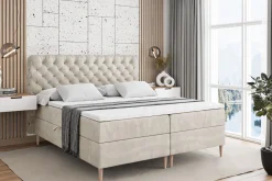 Łóżko kontynentalne z pojemnikiem, materacem i nóżkami BOXI8-FD 120x200 cm