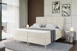 Łóżko kontynentalne z pojemnikiem, materacem i nóżkami BOXI8-FD 120x200 cm