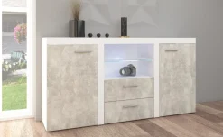 Komoda RODOS 2D2SZ biały / beton jasny