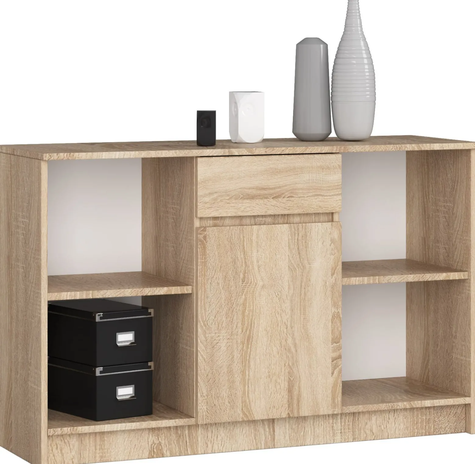 Komoda AKORD B17 Dąb Sonoma 120 cm mat 6 półek 120x40x77 cm
