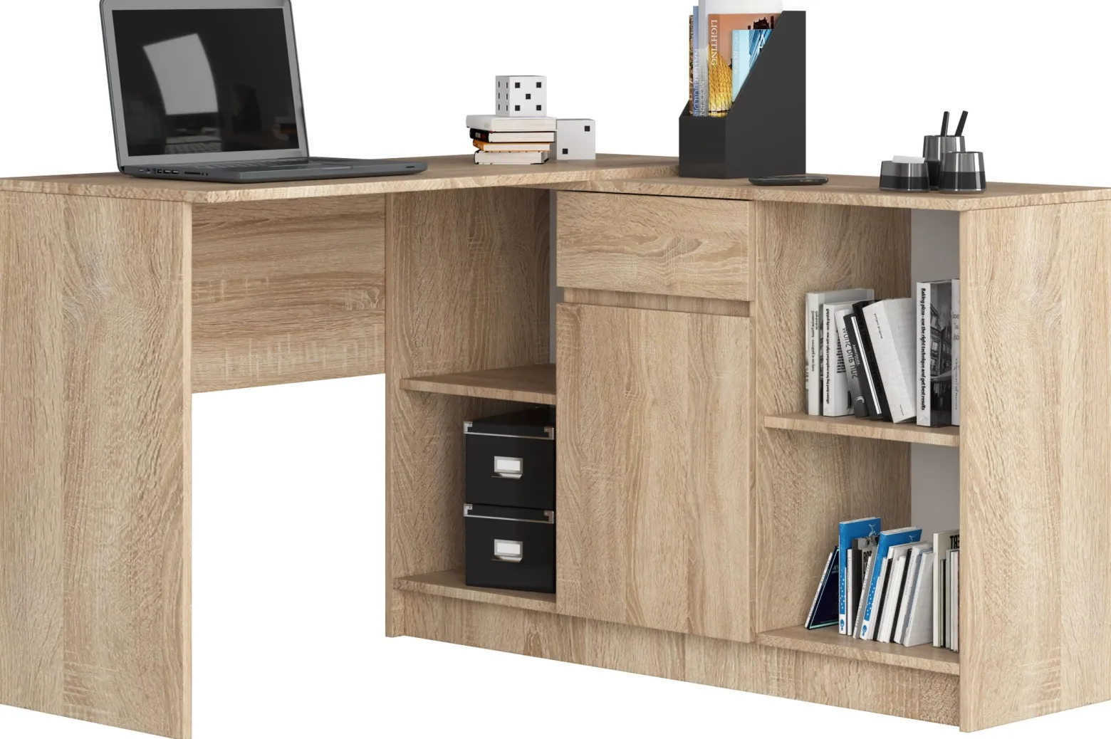 Komoda AKORD B17 Dąb Sonoma 120 cm mat 6 półek 120x40x77 cm