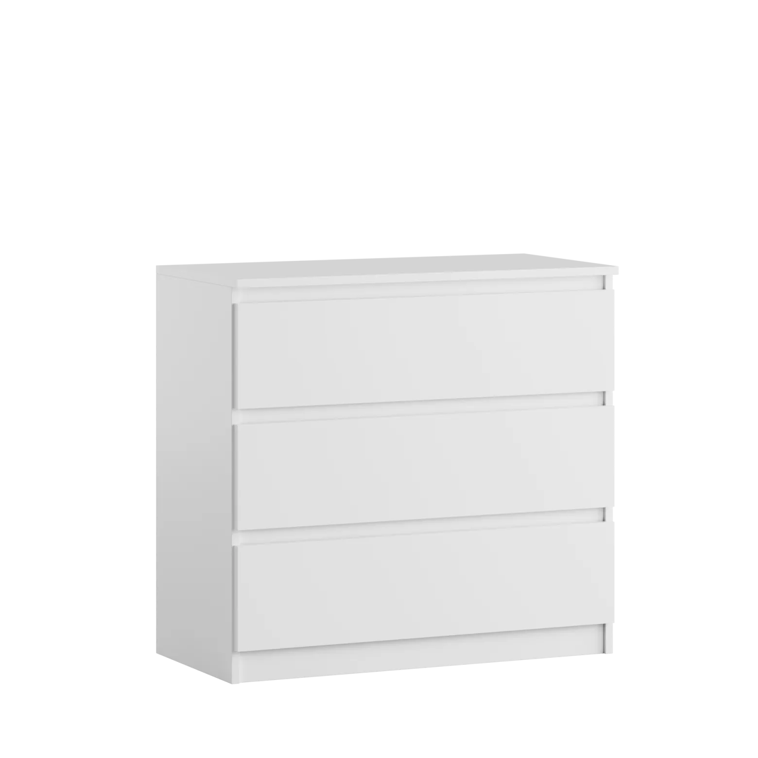 Komoda BASIC 3 szuflady – Biała | 80x75x40 cm