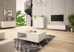 Komoda 102 cm do salonu MIVIO dwudrzwiowa biała
