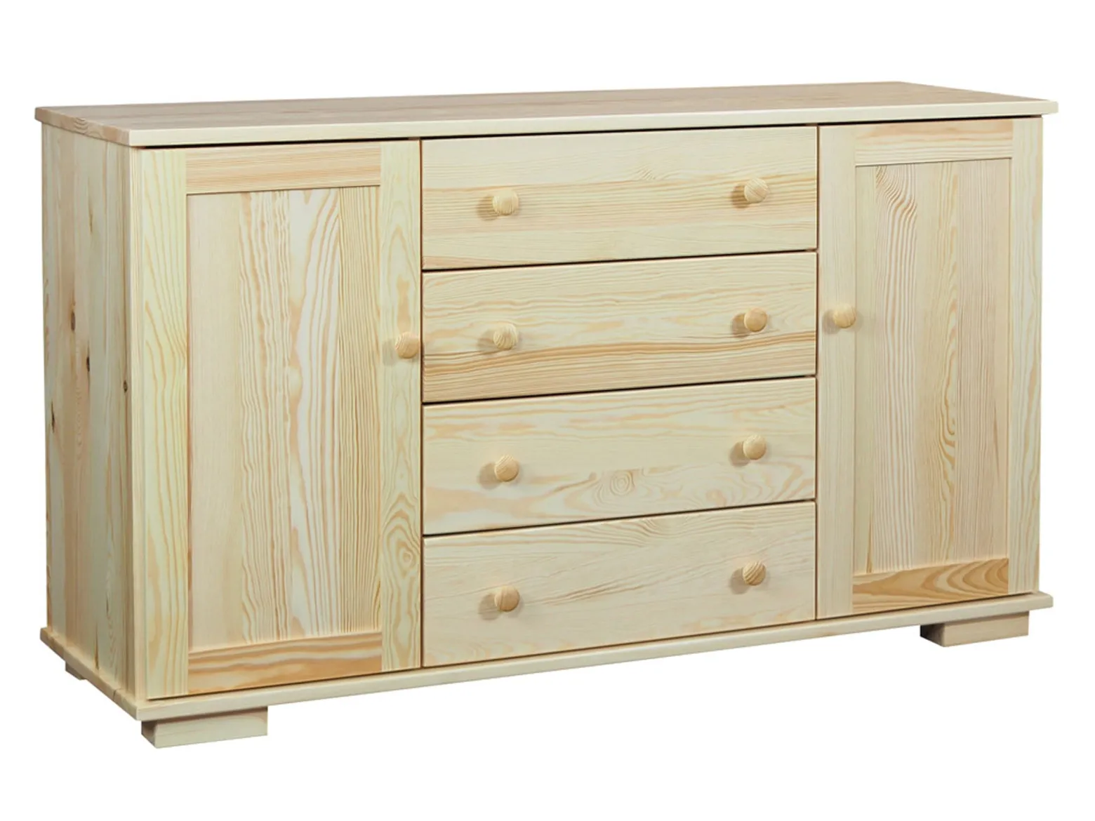 Komoda 137 cm drewniana 4 szuflady Modern II, kolor sosnowy