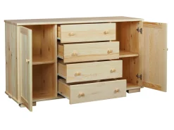 Komoda 137 cm drewniana 4 szuflady Modern II, kolor sosnowy