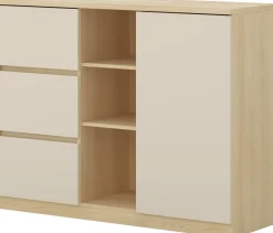 Komoda 120 cm z szufladami i półkami TERRA