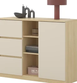 Komoda 120 cm z szufladami i półkami TERRA