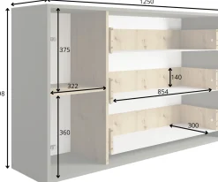 Komoda 125 cm z szufladami RUSTICA szary grafit