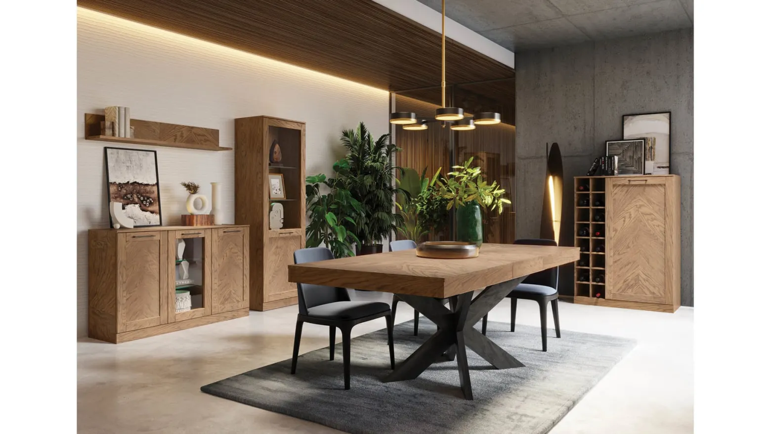 Komoda Cozy 45 z drzwiami i oświetleniem dąb rustical olejowany