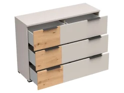 Komoda Lifora 120 cm z 3 szufladami dąb artisan/kaszmir
