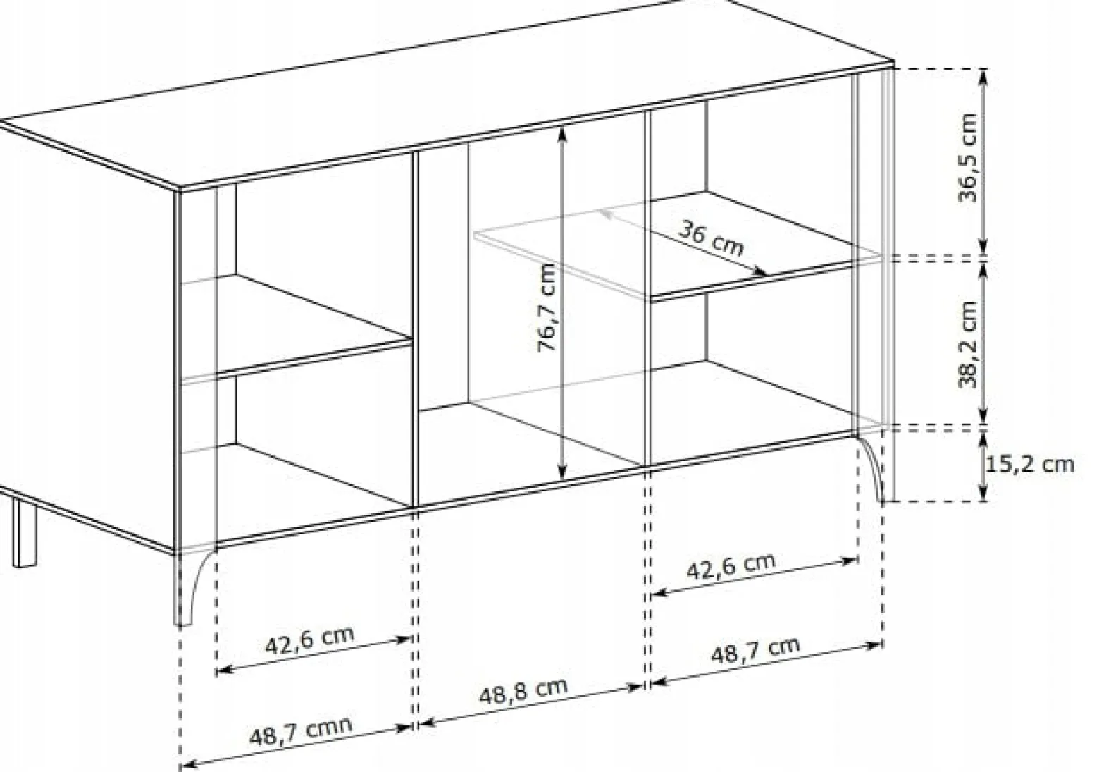 Komoda MALUBA 153 cm kaszmir z wzorem JODEŁKI