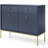 Komoda MONAKO do salonu MKSZ104 granat + stelaż złoty