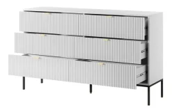 Komoda NEW w stylu glamour KS154 - biała + st. czarny