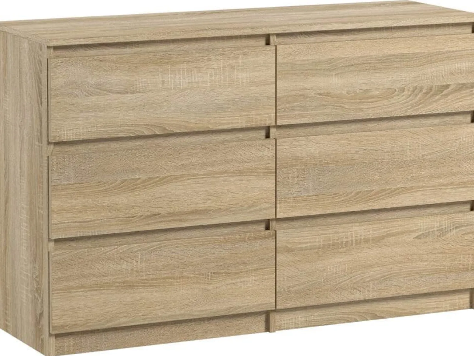 Komoda Pojemna Sonoma Pari 6 Szuflad Dąb Sonoma 120 CM