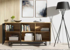 Komoda RTV 160cm Loft ONE FURNITURE Laminat Dębowy & Czarny