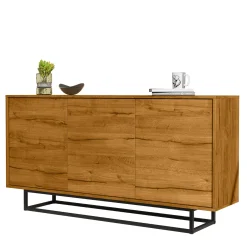 Komoda RTV 160cm Loft ONE FURNITURE Laminat Dębowy & Czarny
