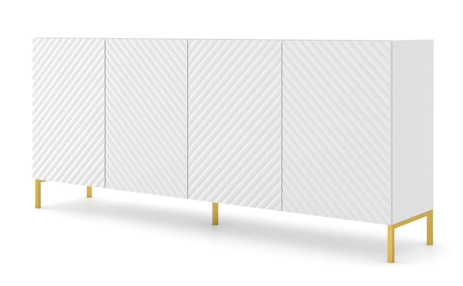 Komoda SURF 200 cm 4D frez biały mat